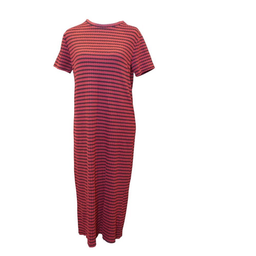 Zara Traaluc striped black and red ribbed dress Women's size S